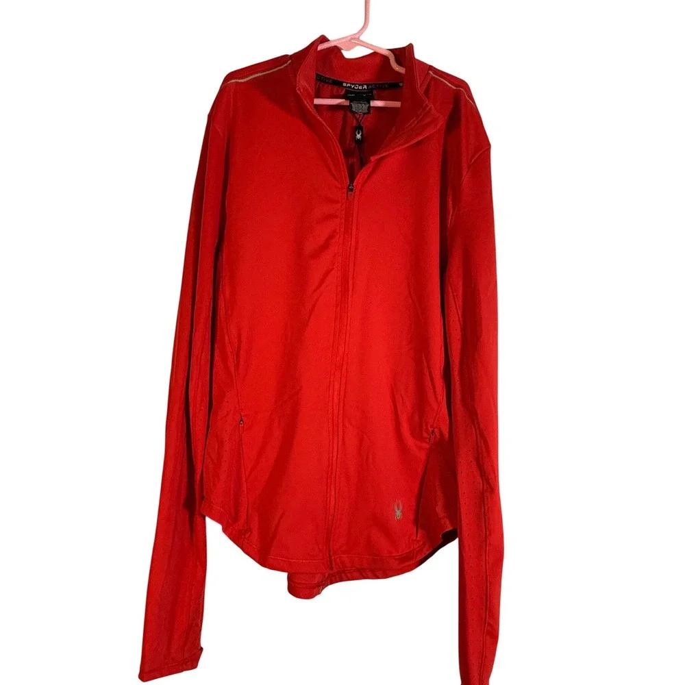 Spyder Active Womens Red Full Zip Performance Jacket SP888R Reflective Small NWT
